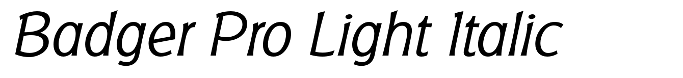 Badger Pro Light Italic